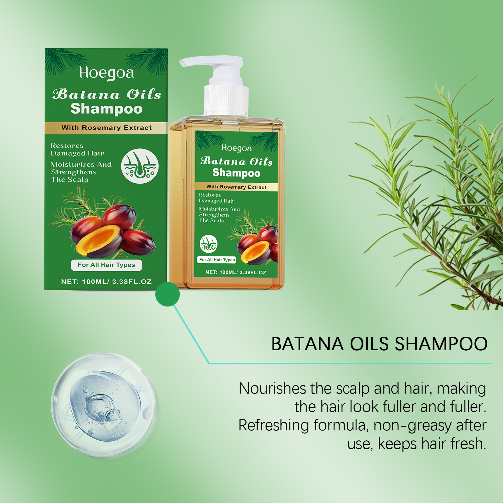 100/300ml Batana Oil & Rosemar - Hair Care Dandruff recension och pris